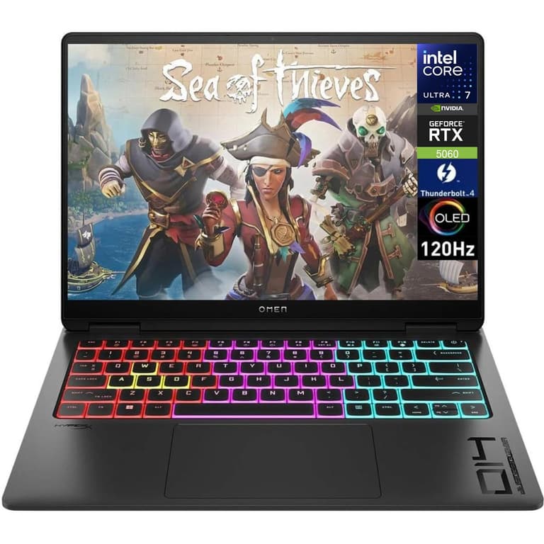 HP OMEN Transcend 14 (2025) 14-fb1013dx NEW Intel Core Ultra 7 Gen II 255H 16-Cores w/ NVIDIA RTX™ 5060 8GB DDR7 & 3K OLED 120Hz Display , Shadow Black