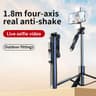 RTAKO Q052 1.8m Ultra-Wide Angle Selfie Stick (With Bluetooth Remote) - Black product thumbnail 1