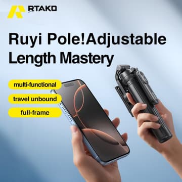 RTAKO M17 Selfie Stick Ultra-Portable Selfie Stick 1.7M - Black