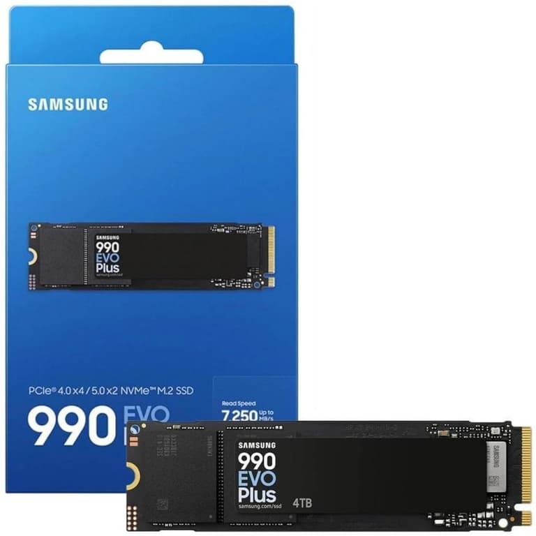 Samsung 990 EVO Plus SSD 4TB, PCIe Gen 4x4 | Gen 5x2 M.2, Speeds Up-to 7,250 MB/s, Upgrade Storage for PC/Laptops, HMB Technology and Intelligent Turbowrite 2.0