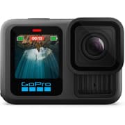 GoPro Hero13 Action Camera, 5.3K Professional Video, 27.6MP Active Pixels, 3 Microphones, Stereo Audio, Rugged + Waterproof, BLE 5.3, USB-C, Removable 1900mAh Enduro Battery, Black product image