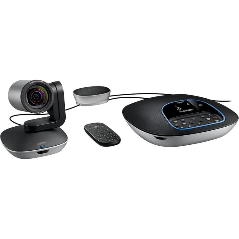Logitech GROUP Video Conferencing System, Motorized Pan/Tilt/Zoom, 10x HD Zoom, Diagonal FOV 90°, 8.5 m IR Range, Full HD 1080p at 30fps, Autofocus