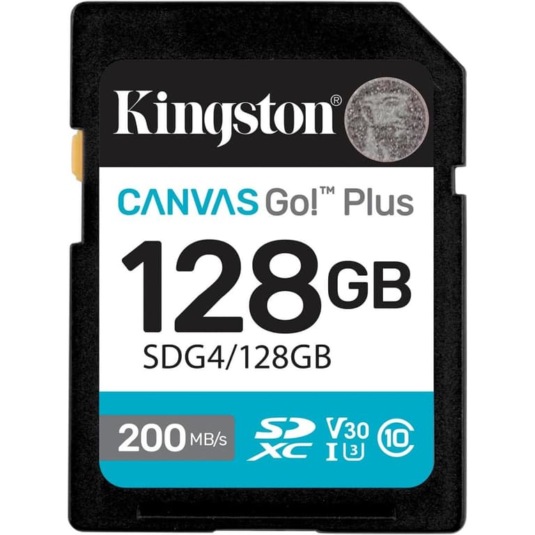Kingston Canvas Go Plus 128GB SD Card | Up to 200MB/s | Class 10, UHS-I, U3, V30