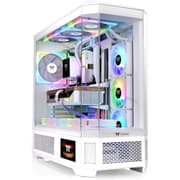 Thermaltake View 600 TG Full Tower 420mm Radiator Support Hidden Connector Support; Rotatable PCIe Slots, Snow + Thermaltake 6.0" LCD Panel Kit Snow White product image