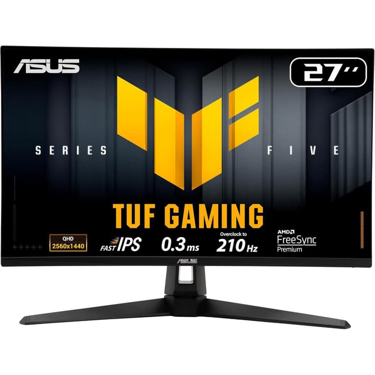 ASUS TUF VG27AQ5A Gaming AI 27" Fast IPS QHD 2K 210Hz 0.3 ms (GtG) HDR 10 , Adaptive-Sync w/ Multimedia Seakers , Black