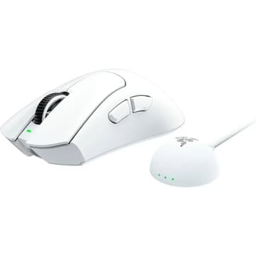 Razer DeathAdder V4 Pro Wireless Gaming Mouse: 56g Lightweight - HyperSpeed Wireless Gen-2 - Optical Scroll Wheel - Optical Switches Gen-4 - Focus Pro 45K Sensor Gen-2 - Up to 150 Hr Battery , White