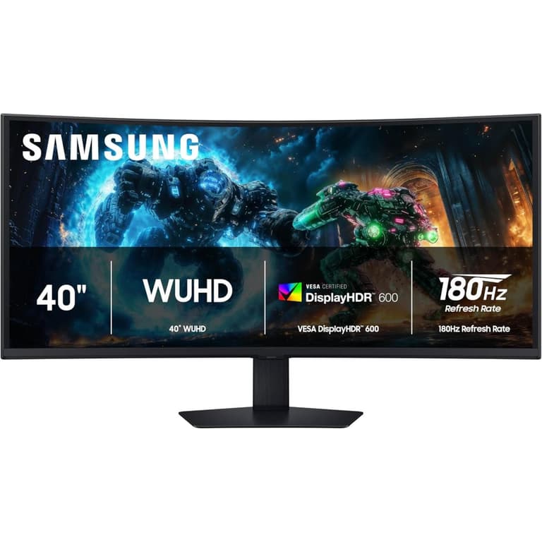 Samsung Odyssey G7 G75F 40" Curved 1000R 4K WUHD Ultra Wide 180Hz 1ms HDR 600 FreeSync Premium Pro w/ HDMI 2.1 & Adjustable Stand