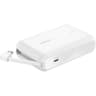 Belkin BoostCharge power bank 10000mAh, portable power bank with integrated cable PD 20W, fast charge USB-C power delivery, power bank fast charging for iPhone 16 series, iPad Pro, Galaxy S24 and more - White product thumbnail 1