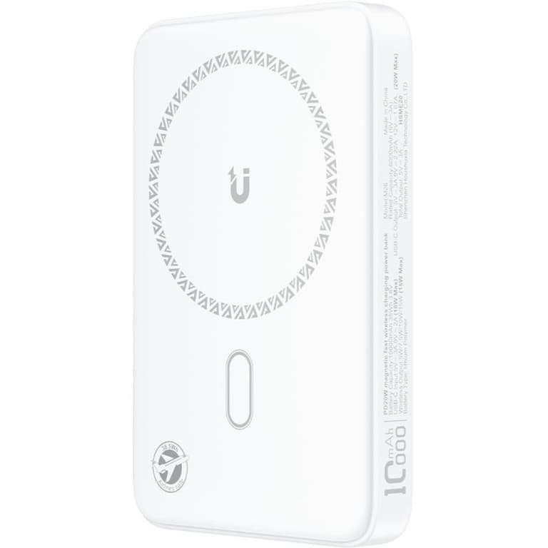 ACEFAST M26 10000mAh 20W Magnetic Wireless Charging Power Bank Fast Charging For iPhone 16/15 USB C PD20W Extra Battery Travel - White