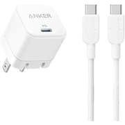 Anker USB-C Fast Charger 20W with Foldable Plug + USB-C to USB-C Cable – Compact Power Adapter for iPhone 15 Series, Galaxy, Pixel, iPad & More – White product image