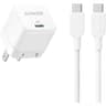 Anker USB-C Fast Charger 20W with Foldable Plug + USB-C to USB-C Cable – Compact Power Adapter for iPhone 15 Series, Galaxy, Pixel, iPad & More – White product thumbnail 1