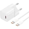Baseus GaN5 Fast Charger (mini) 1C 20W EU Moon White (With: Baseus Dynamic 3 Series Fast Charging Data Cable Type-C to Type-C 100W 1m Moon White) product thumbnail 1