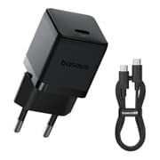 Baseus Palm Fast Charger 1C 20W EU Cluster Black (with Baseus Mini White Cable USB-C to USB-C 60W (20V/3A) 1m Cluster Black) product image