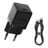 Baseus Palm Fast Charger 1C 20W EU Cluster Black (with Baseus Mini White Cable USB-C to USB-C 60W (20V/3A) 1m Cluster Black) product thumbnail 1