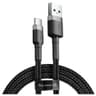 Baseus Cafule Series USB-A to Type-C Cable - 3A Fast Charge & 480Mbps High-Speed Data Transfer, Nylon Braided, 1M - Black product thumbnail 1