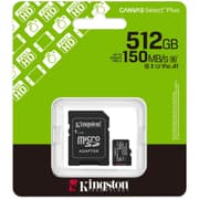 Kingston SDCS3/512GB Canvas Select Plus 512 GB microSDXC Card Up to 150MB/s A1 Class 10 UHS-I with Adapter product image