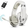 PHOINIKAS Wireless Gaming Headset with mic for PS4 PS5 PC Switch, 2.4G Wireless Over Ear USB Gaming Headphones with 7.1 Stereo Sound, Low Latency, 15H Battery Life - White product thumbnail 1