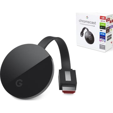 Google Chromecast Ultra 4K Smart TV Streaming Stick - Black