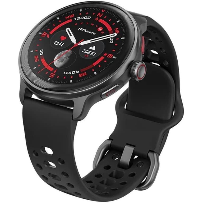 HiFuture VELA Smart Watch,1.43" AMOLED Display, Bluetooth 5.3, Powered by Dual Core Processor & Syntra AI, GPS Heartbeat & 100+ Sports Modes 5ATM Waterproof 36mm Smart Watch - Black