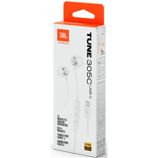 JBL TUNE 305C USB Wired Hi-Res Headphones, 12.5 mm Dynamic Driver, EQ Presets Control, Tangle-free Flat Cable, 20Hz-40 kHz Frequency Response, Built-in Mic, USB-C Connectivity, White