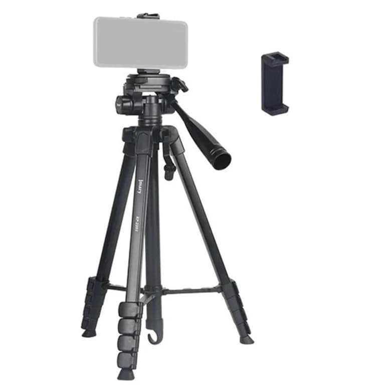 JMARY KP-2201 Smartphone / Camera Live Photography Tripod Portable 1.7m Adjustable Stand with Phone Clip - Black