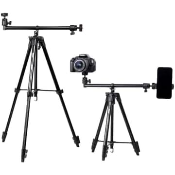 Jmary KP-2207 Multi-Functional Professional Tripod Stand with Camera Phone Holder - Black