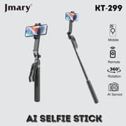 Jmary KT-299 Rotation Smart Tripods Al Face Sensor Selfie Stick Tripod Upto 1.8 Meter long 360° Horizontal - Black product image