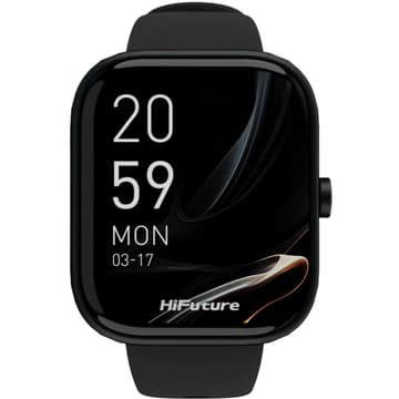 HiFuture LUME Smartwatch 1.85" IPS Display, Dual-Core Processor, 100+ Sports Modes, Built-in Wireless Calling, 24/7 Health Monitoring (Heart Rate, SpO2, Sleep), Ultra-Light Weight Sleek Design, Black