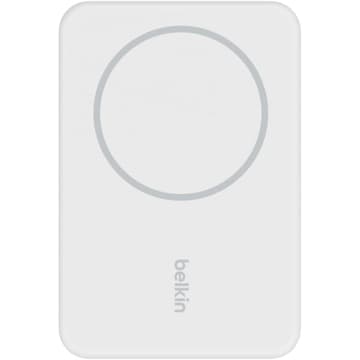 Belkin BoostCharge Wireless Power Bank 5000mAh MagSafe Charger 7.5W, Built-in Pop-up Kickstand - iPhone 17, Air, Pro, Pro Max, AirPods, Apple Watch, Google Pixel 10, etc. - White