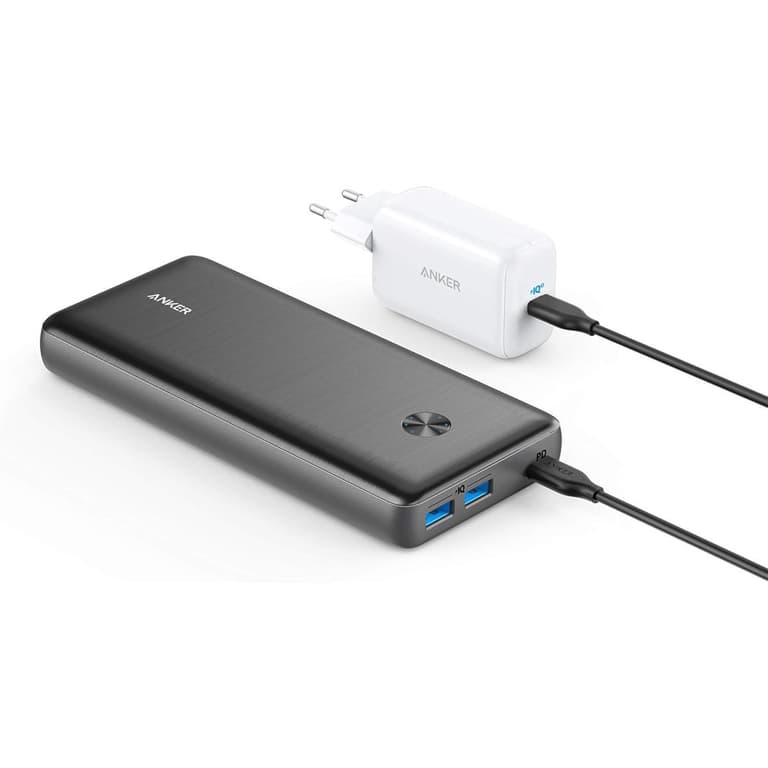 Anker PowerCore III Elite 25600 PD 60W Power Bank with 65W PD Pod Power Supply, Power Delivery Charging Set for USB-C MacBook Air/Pro/Dell XPS, iPad Pro 2020, iPhone 11 Pro / 11 / XS Max/X / 8, and more - Black