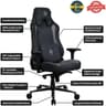 Arozzi Vernazza Supersoft Upholstery Material has a Unique Velvety Texture That is Fluid-Repellant & Breathable Memory Foam Lumbar Support 4D Armrest - Black product thumbnail 1