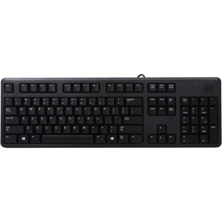 Dell KB212 USB Quiet Key Wired Keyboard for Windows, Plug and Play, Full-Size, Compatible with PC, Laptop Arabic / English Layout - Black
