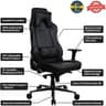 Arozzi Vernazza Soft PU Leather Ergonomic Office and Gaming Chair with High Backrest Recliner Swivel Tilt Rocker Adjustable Height and Adjustable Lumbar and Neck Support - Pure Black product thumbnail 1