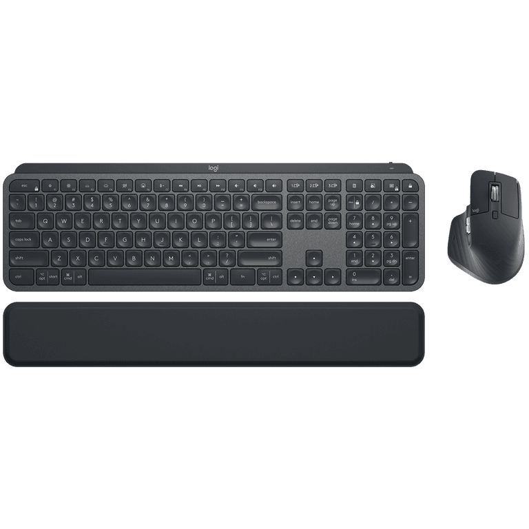 Logitech MX Master 3S Keys S Combo Performance Wireless Keyboard & Mouse with Palm Rest Customizable Illumination Fast Scrolling, Bluetooth, USB C, for Windows, Linux, Chrome, Mac Arabic & English Layout , Graphite