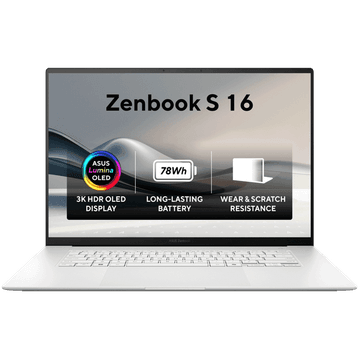 ASUS Zenbook S16 (2025) UM5606 Copilot+ PC AMD Ryzen AI 9 HX 370 12-Cores Superior AI New Ceraluminum Material w/ AMD Radeon 890 Graphic & 3K OLED 120Hz Touch Display , Scandinavian White