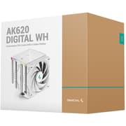DeepCool AK620 Digital CPU Air Cooler Mighty 260w TDP 6 Copper Heat Pipes Dual-Tower CPU Cooler w/ ARGB LED Strip & Digital Screen Displays , White product image