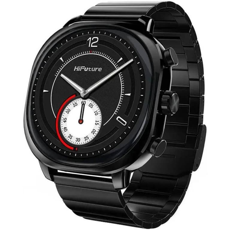 HiFuture AIX Smartwatch, 1.43 Inch Amoled Display, 1 ATM Water Resistant, 10 Days Battery Life, AI Enhanced Health Monitoring, 3x Harder Corning Gorilla Glass- Black