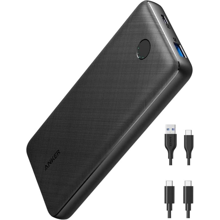 Anker PowerCore 20K Portable Fast Charger Power Bank 20,000mAh & USB-C & USB-A Output - Black