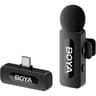 Boya BY-V10 2.4 ghz Omnidirectional Wireless Microphone System with a Transmitter & Receiver for Type-C Devices & Android. for Vlog, Social Media, YouTube Content with Rechargeable Battery. 50m Range - Black product thumbnail 1