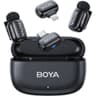 BOYA Mini Wireless Microphone for iPhone/Android/PC/Tablets with USB C/Lightning Plug, MFi Certified, Noise Reduction, AI Voice Changer, 30H Battery Life with Charging Case for Video Recording Podcast - Black product thumbnail 1