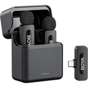 BOYA V30 Wireless Lavalier Microphone for iPhone/Android/PC/Laptop with USB-C Port, 36H Battery Life with Charging Case, Noise Canceling Clip on Lapel Microphone Wireless Mini Mic for Video Recording - Black product image