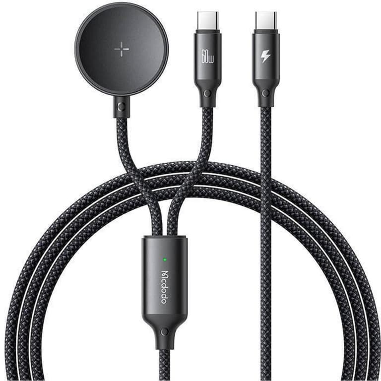 Mcdodo CA-4210 2-in-1 USB-C & Samsung Watch Charger 60W 1.2m - Black