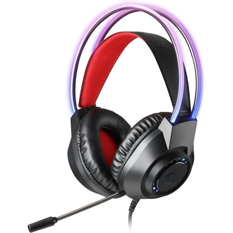 Redragon H231 Scream Wired Gaming Headset, Stereo Surround Sound, 40mm Drivers, Leather Foam Ear Pads, Noise-canceling Microphone, Multi-Platforms Headphone, Works with PC/PS4/5/NS/Xbox one, Black