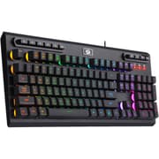 Redragon K513 RGB Membrane Gaming Keyboard, Standard 104 Keys Linear Mechanical-Feel Keyboard w/ 5 Extra On-Board Macro G Keys, Dedicated Media Control, Solid Metal Top Case - Black product image