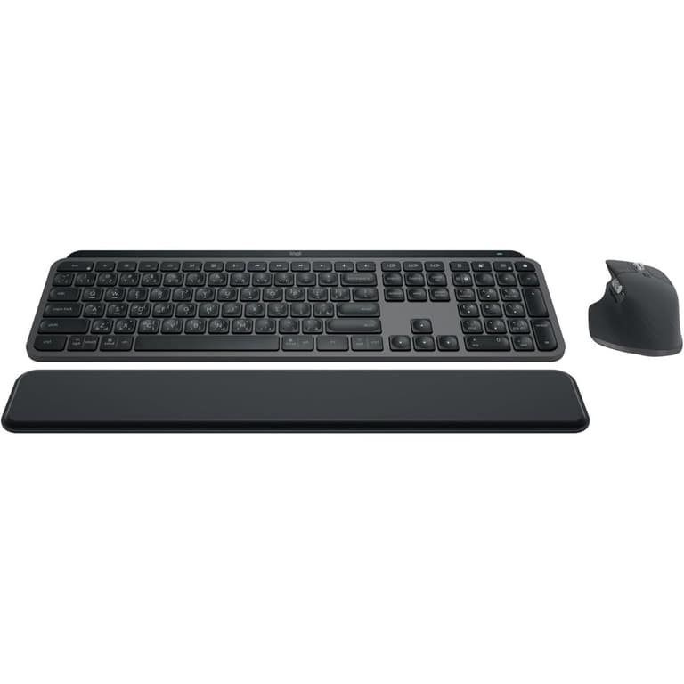 Logitech MX Master 3S Keys S Combo Performance Wireless Keyboard & Mouse with Palm Rest Customizable Illumination Fast Scrolling, Bluetooth, USB C, for Windows, Linux, Chrome, Mac Arabic & English Layout