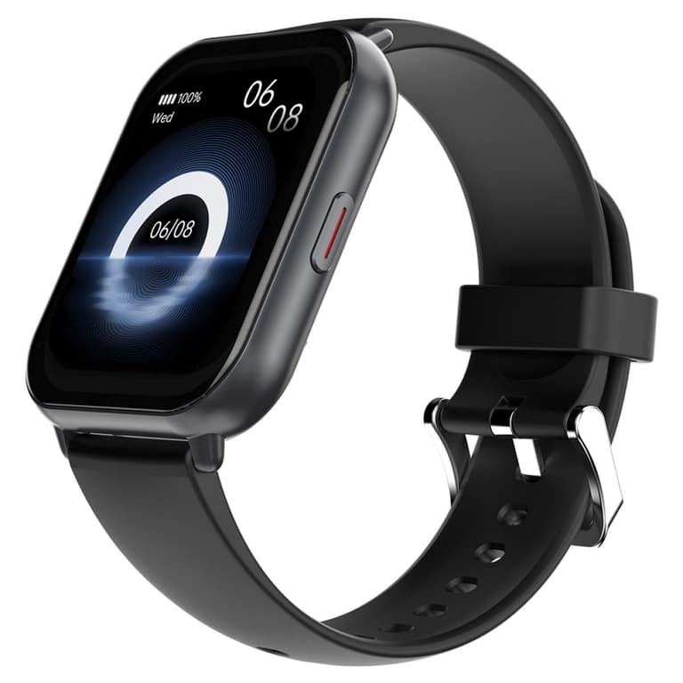 HiFuture Zone2 Bluetooth Calling Smart Watch, 1.96-inch AMOLED IPS Display, IP68 Waterproof, Health Monitoring & 100+ Sports Modes, up to 7 Days Battery Life - Black