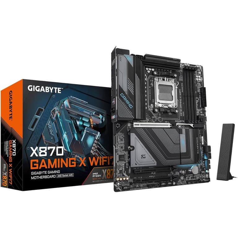 GIGABYTE X870 Gaming X WIFI 7 AMD X870 Chipset, AMD Socket AM5, Dual Channel DDR5, WIFI EZ-Plug, Friendly UI, Ultra-Fast Storage, EZ-Latch Click