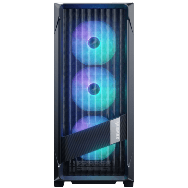 Raidmax MESHIAN X603 Nano ATX Mesh Front Tempered Glass 4x 120mm ARGB Fan Preinstalled Supports Up to 365mm GPU - Black