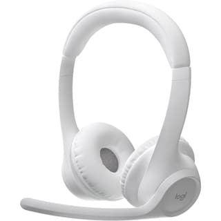 Logitech Zone 300 Bluetooth & Wireless 30mm Driver Size Dual Beamforming Mics with Noise-Canceling Algorithms Bluetooth 5.3 1m USB-C Charging Cable, White
