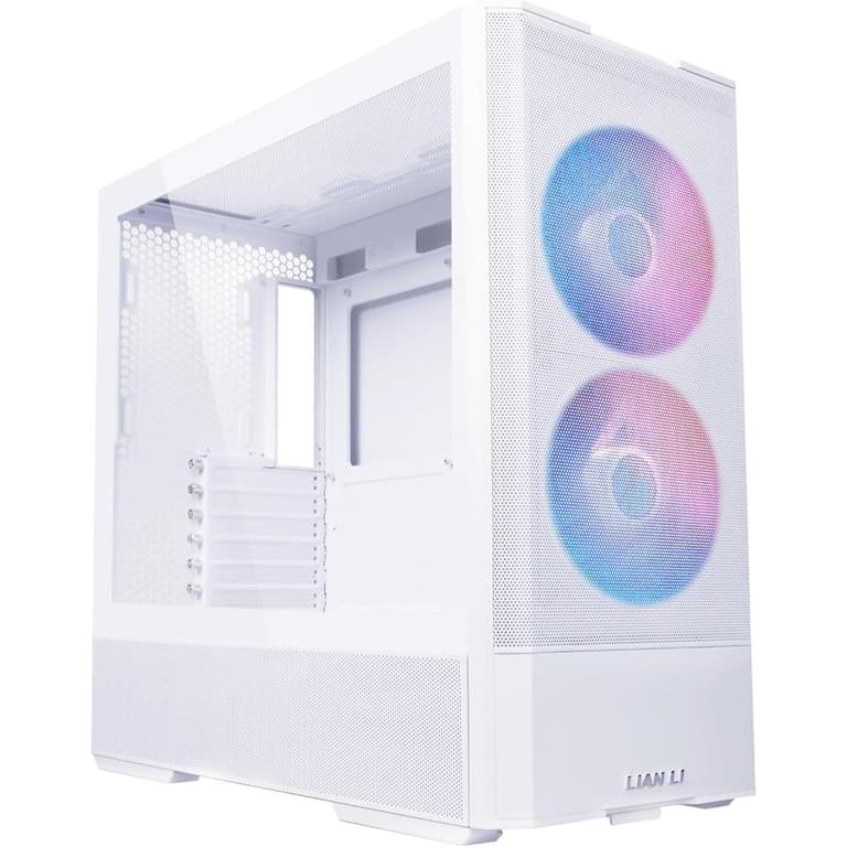 Lian Li Lancool 207 Mid Tower Case, 2x 140mm & 2x 120mm Pre-Installed Fan, Up to 360mm Radiator & 8x Fan Support, Steel & 4mm Tempered Glass Support, White